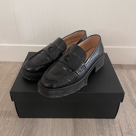 SOLD Coach Black Leah Loafer - Picture 1 of 8